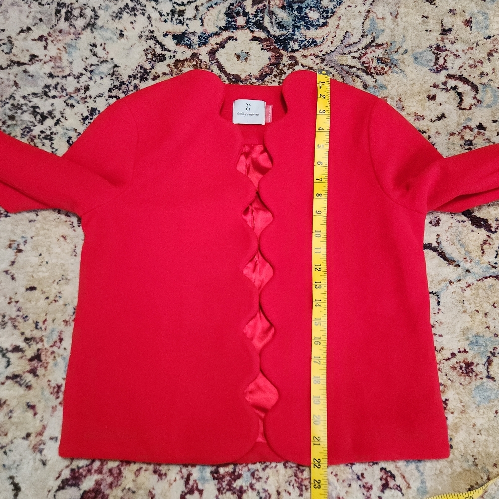 Dudley Stephens Coach House Scalloped Blazer Jacket Red Size Small - Picture 14 of 14